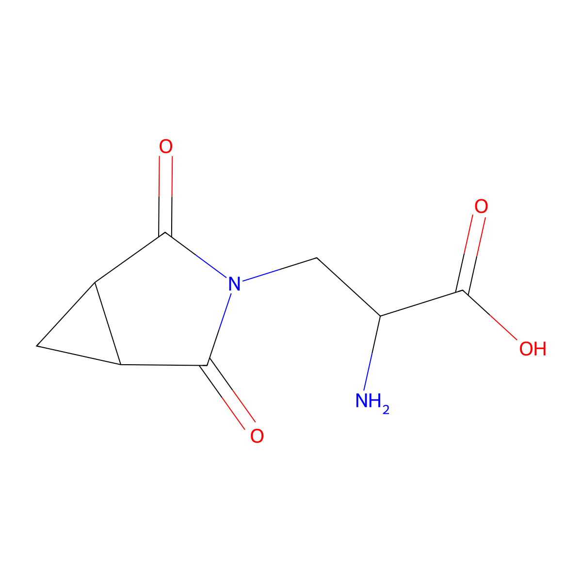 2-Amino-3-(2,4-dioxo-3-azabicyclo[3.1.0]hexan-3-yl)propanoic acid molecular structure, CAS 1344300-57-7