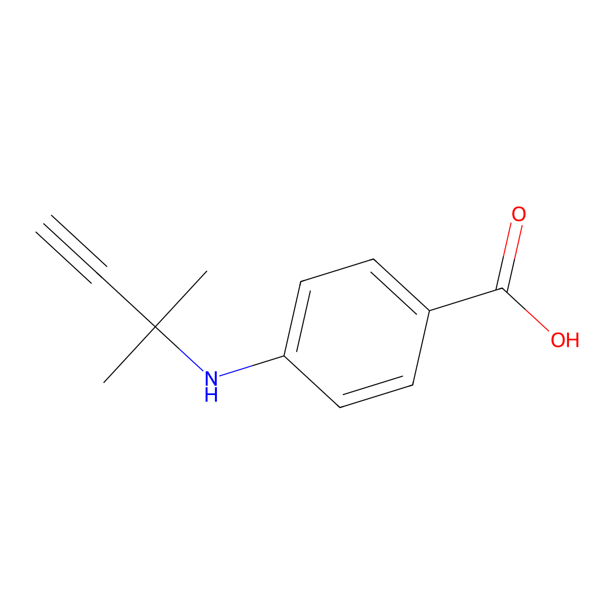 4-[(2-Methylbut-3-yn-2-yl)amino]benzoic acid molecular structure, CAS 1344301-64-9