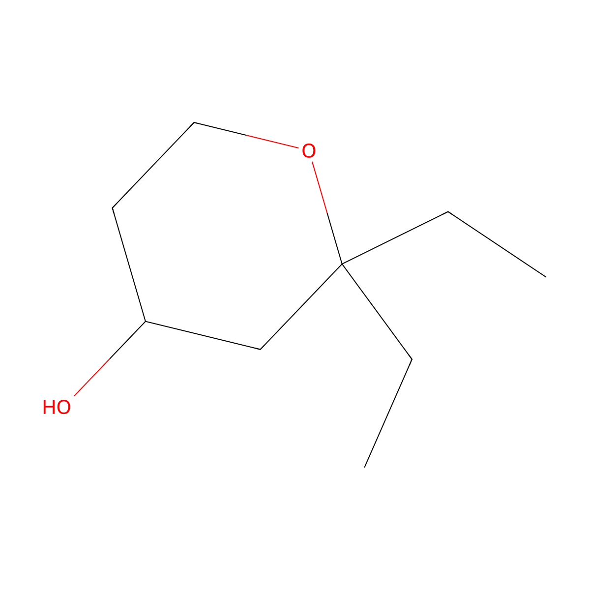 2,2-Diethyltetrahydro-2H-pyran-4-OL molecular structure, CAS 1344301-72-9