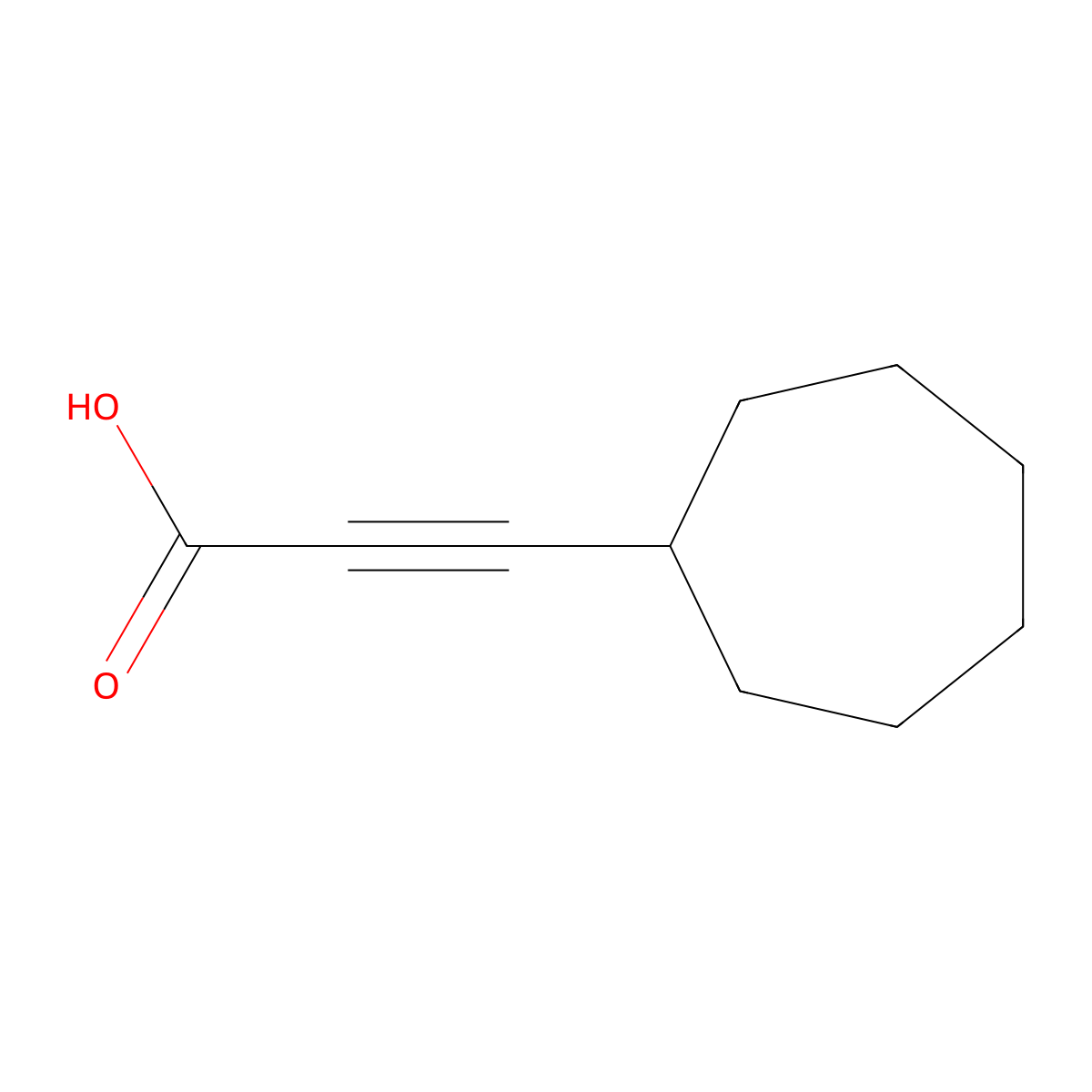3-Cycloheptylprop-2-ynoic acid molecular structure, CAS 1344301-89-8