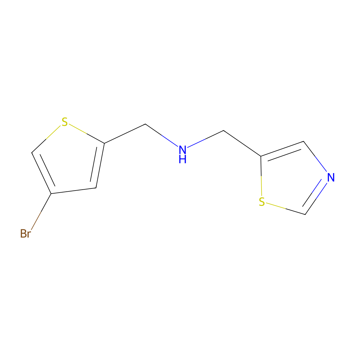 1-(4-Bromothiophen-2-yl)-N-(thiazol-5-ylmethyl)methanamine molecular structure, CAS 1344301-95-6