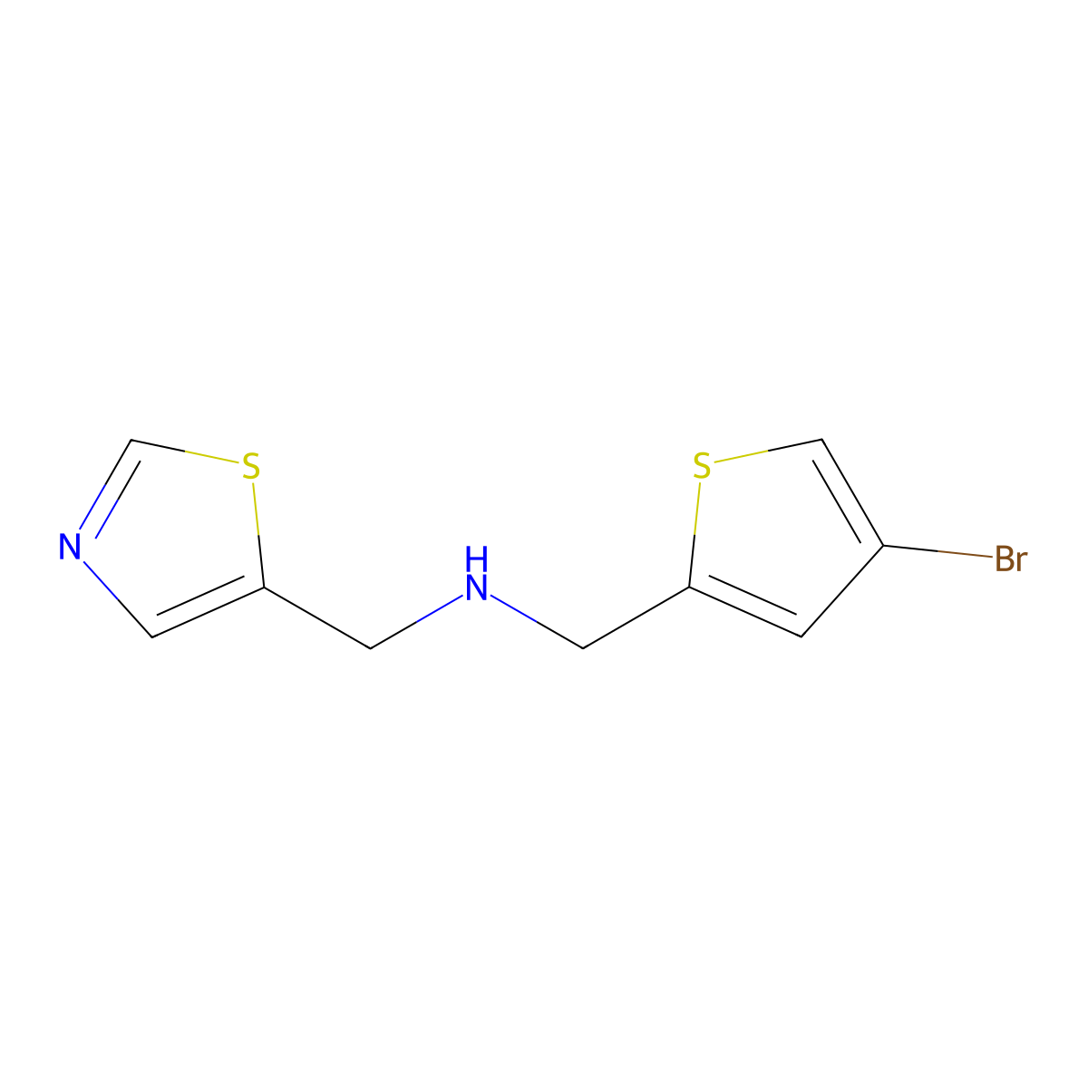 1-(4-Bromothiophen-2-yl)-N-(thiazol-5-ylmethyl)methanamine molecular structure, CAS 1344301-95-6