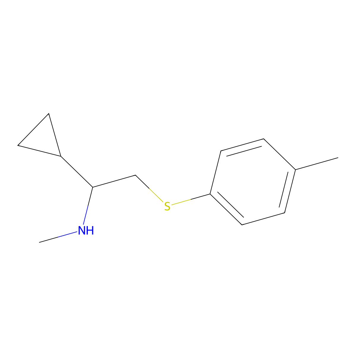 {1-Cyclopropyl-2-[(4-methylphenyl)thio]ethyl}methylamine molecular structure, CAS 1344302-93-7