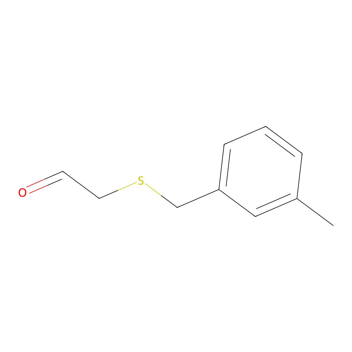 2-((3-Methylbenzyl)thio)acetaldehyde molecular structure, CAS 1344303-29-2