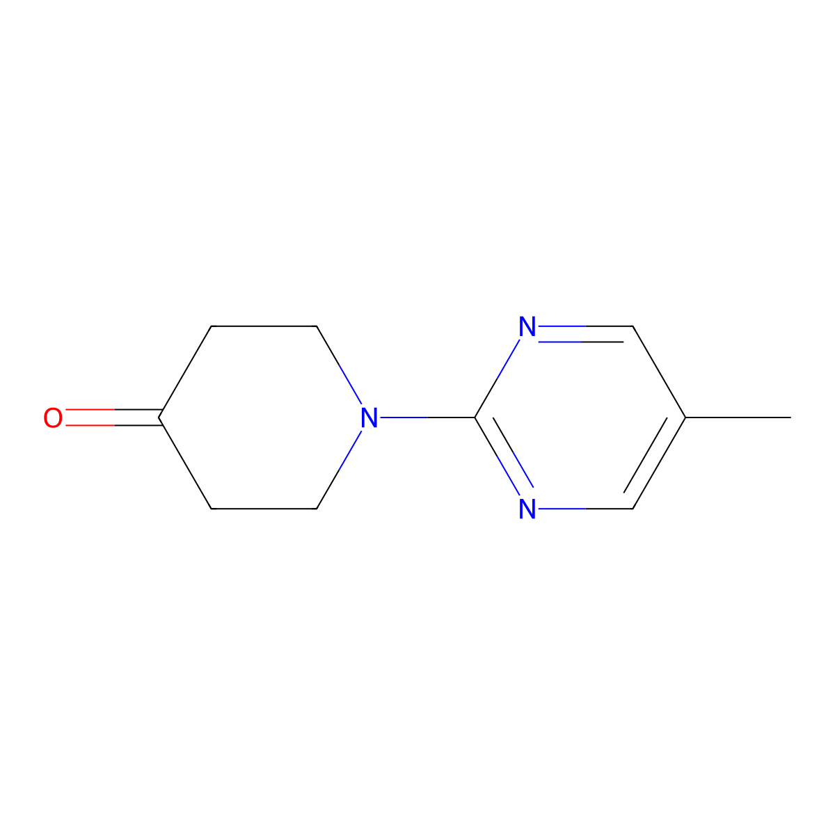 1-(5-Methylpyrimidin-2-yl)piperidin-4-one molecular structure, CAS 1344305-03-8