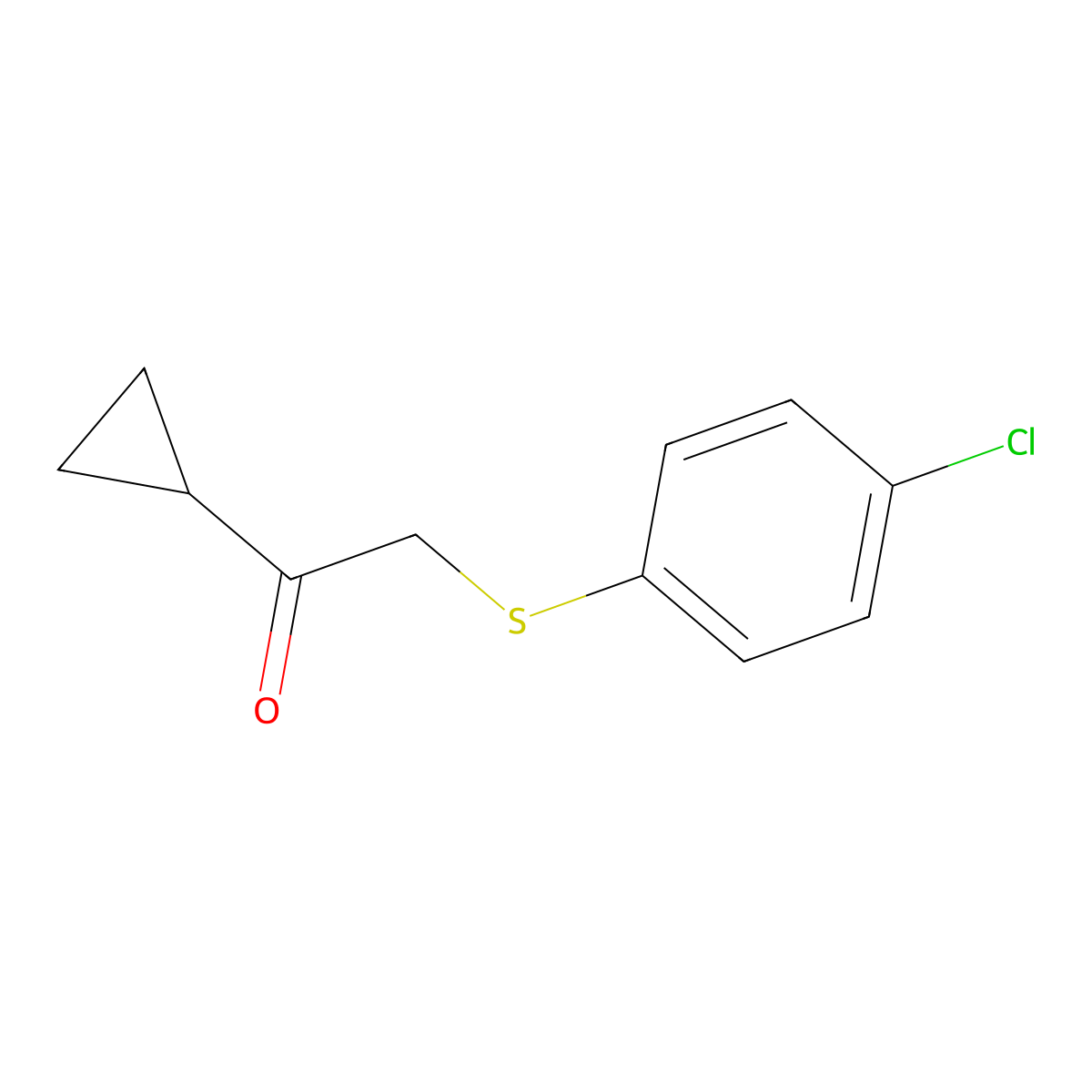 2-((4-Chlorophenyl)thio)-1-cyclopropylethan-1-one molecular structure, CAS 1344305-58-3