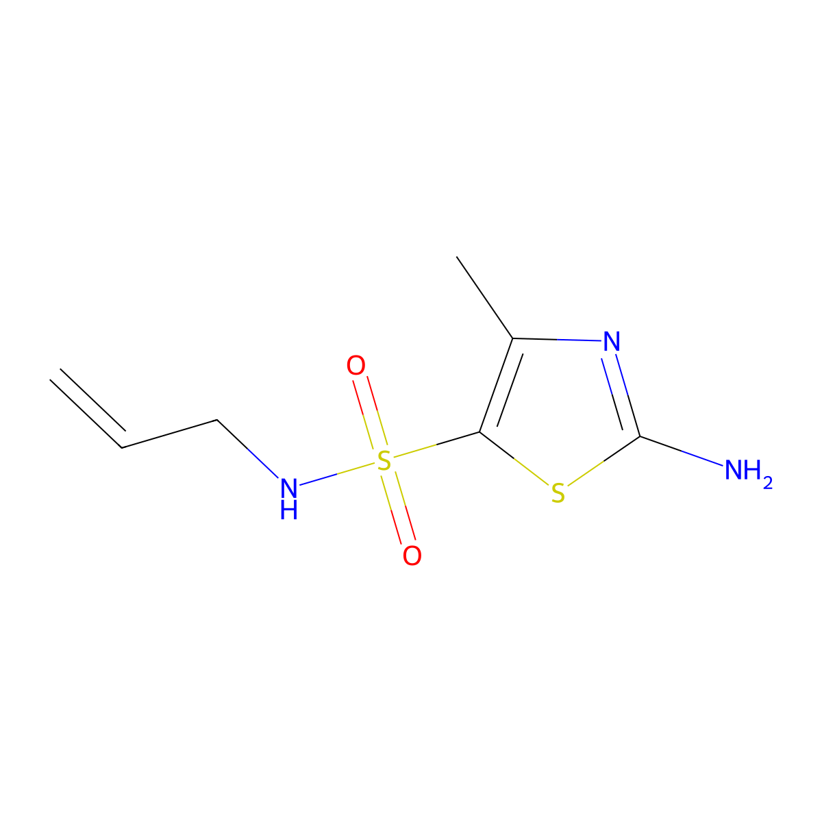 N-Allyl-2-amino-4-methylthiazole-5-sulfonamide molecular structure, CAS 1344305-94-7