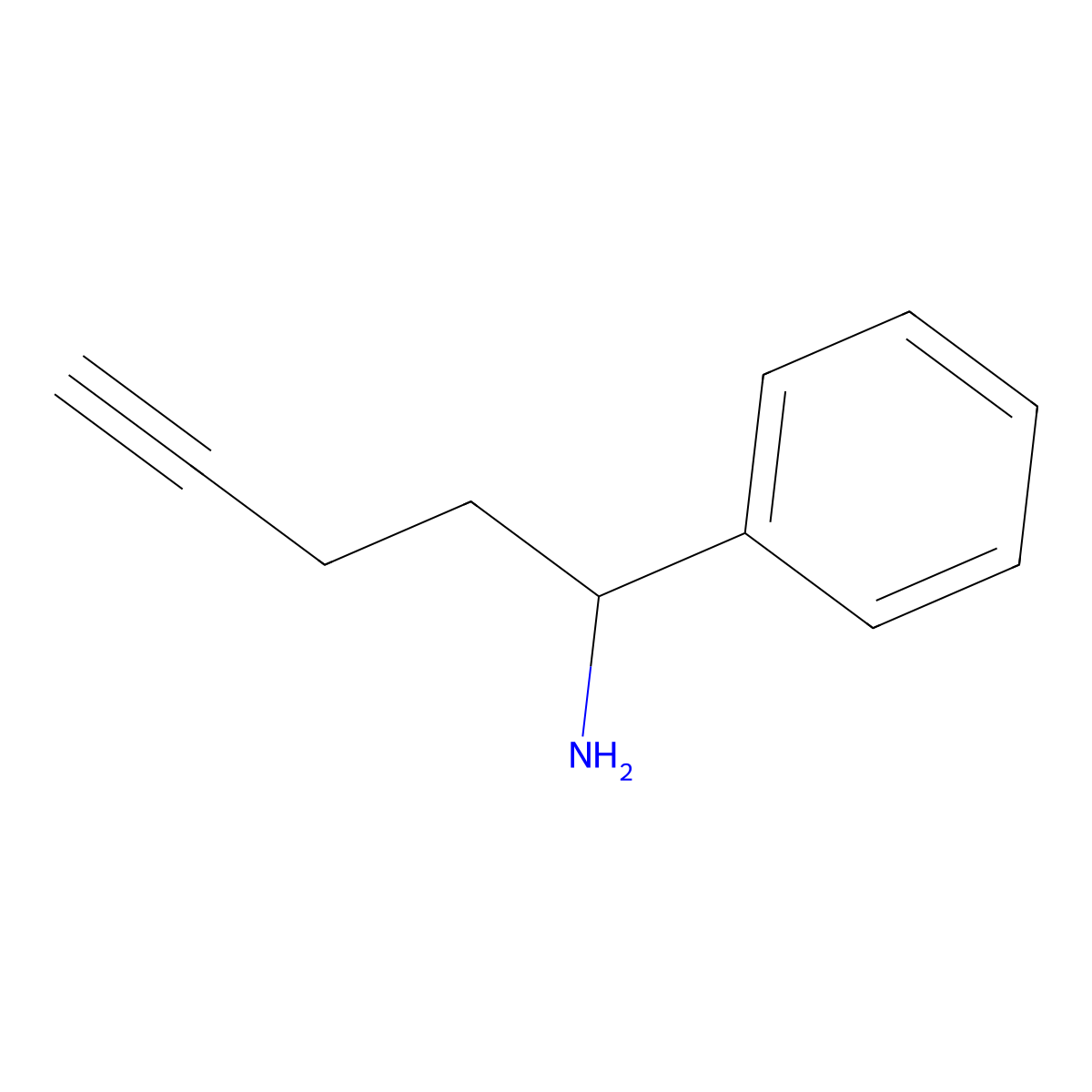 1-Phenylpent-4-yn-1-amine molecular structure, CAS 1344306-25-7