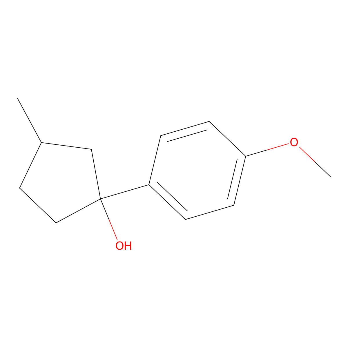1-(4-Methoxyphenyl)-3-methylcyclopentan-1-ol molecular structure, CAS 1344306-36-0