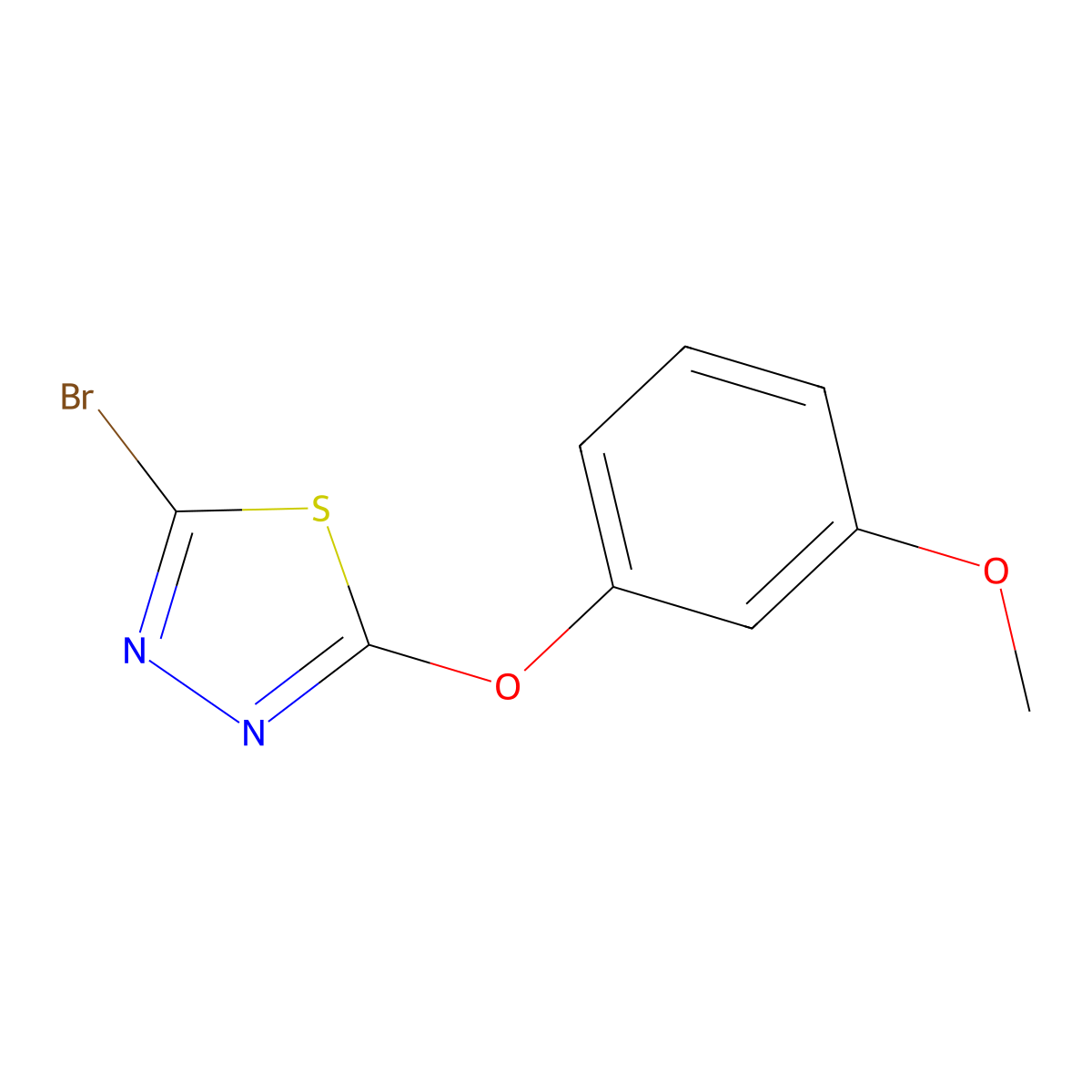 2-Bromo-5-(3-methoxyphenoxy)-1,3,4-thiadiazole molecular structure, CAS 1344306-45-1