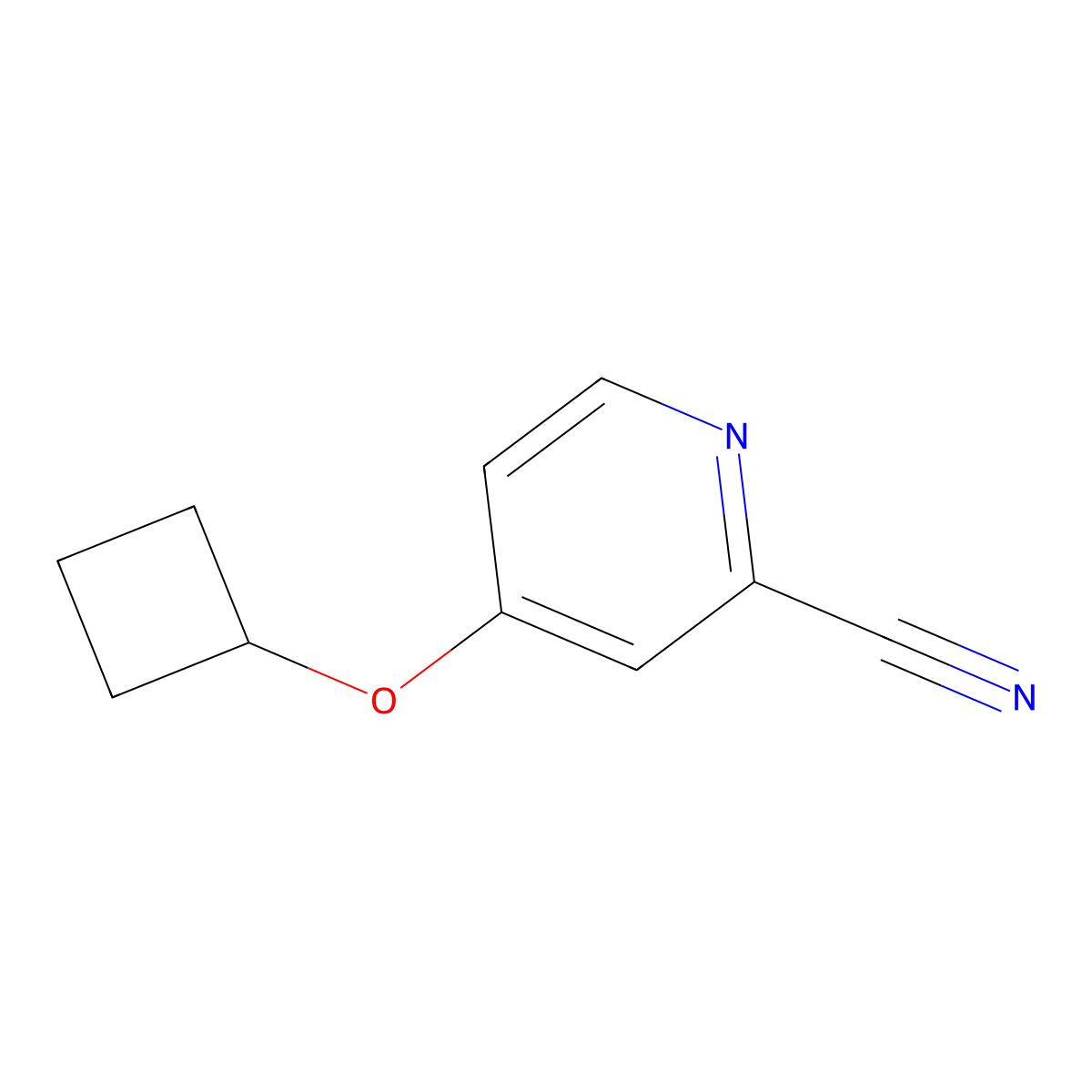 4-Cyclobutoxypyridine-2-carbonitrile molecular structure, CAS 1344306-63-3