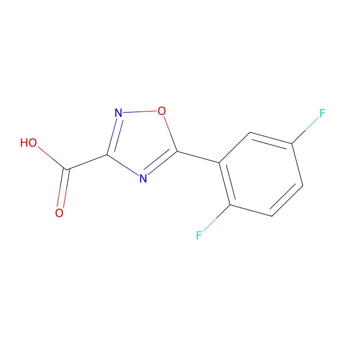 5-(2,5-Difluorophenyl)-1,2,4-oxadiazole-3-carboxylic acid molecular structure, CAS 1344306-77-9