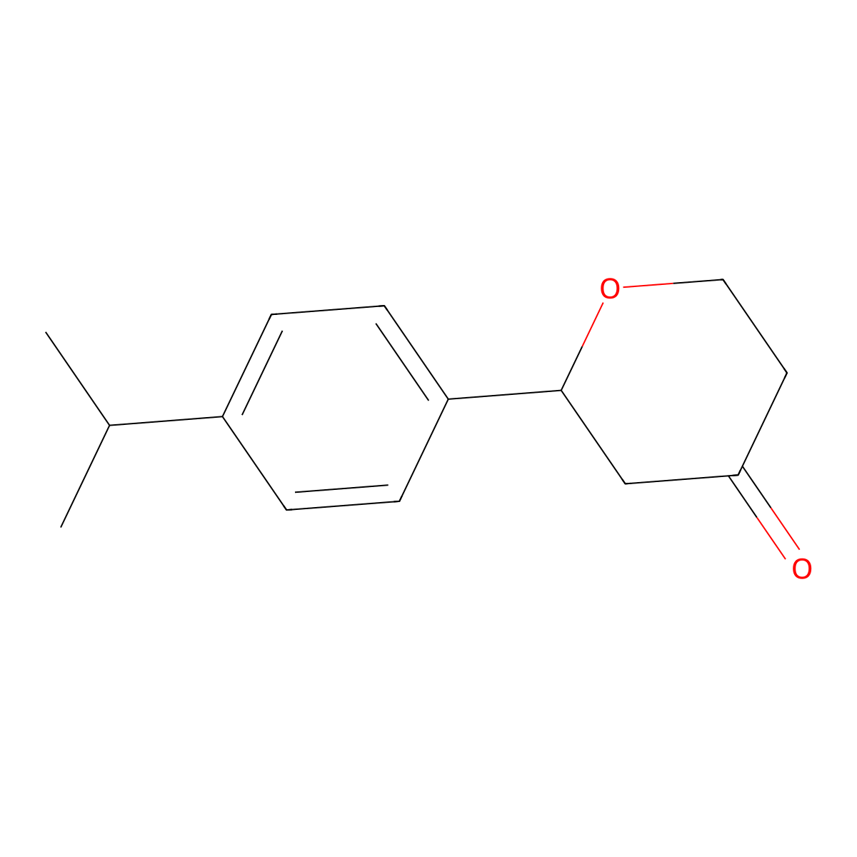 2-(4-isopropylphenyl)tetrahydro-4H-pyran-4-one molecular structure, CAS 1344307-08-9