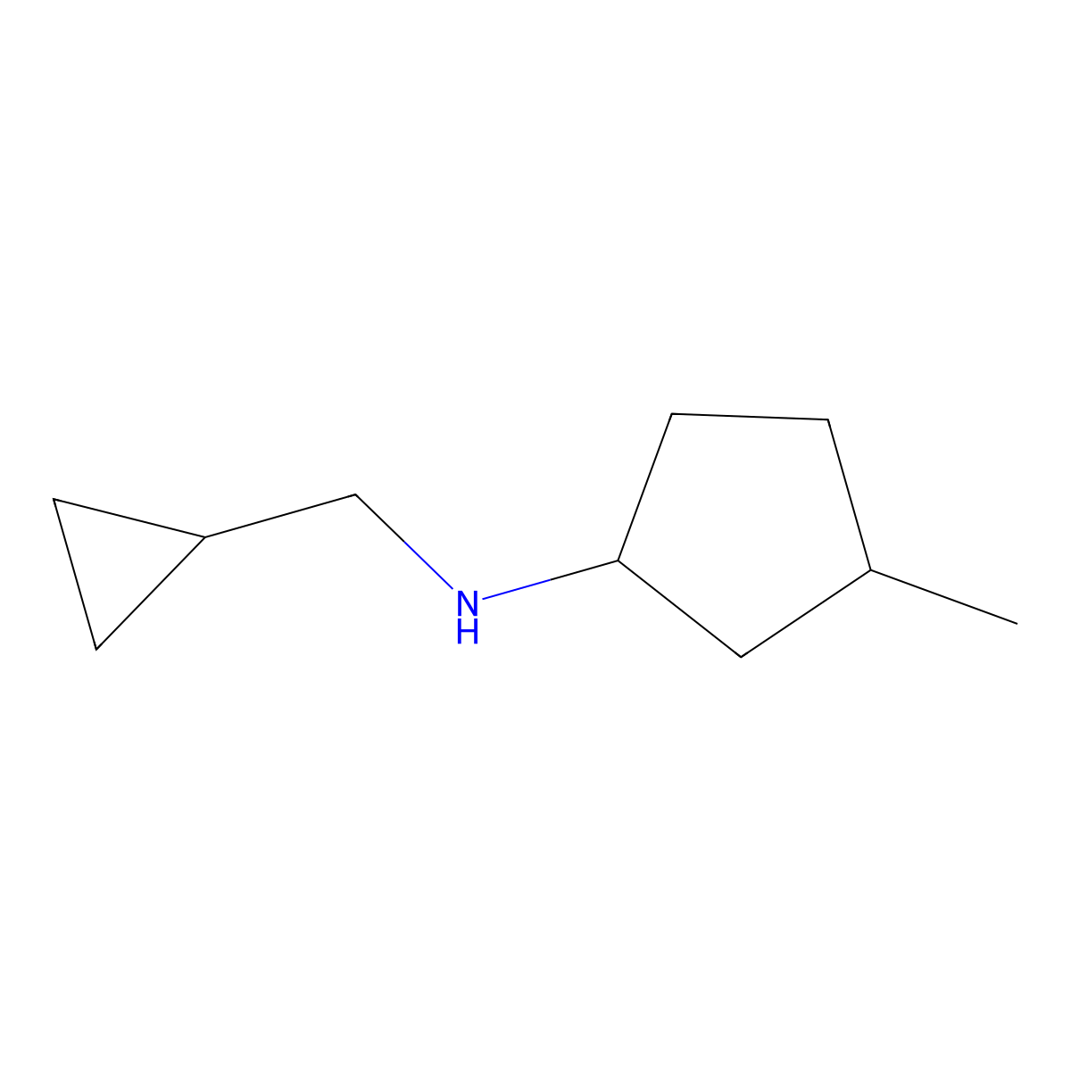 N-(cyclopropylmethyl)-3-methylcyclopentan-1-amine molecular structure, CAS 1344307-45-4