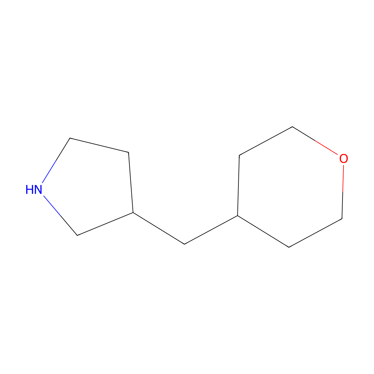 3-[(Oxan-4-yl)methyl]pyrrolidine molecular structure, CAS 1344307-57-8