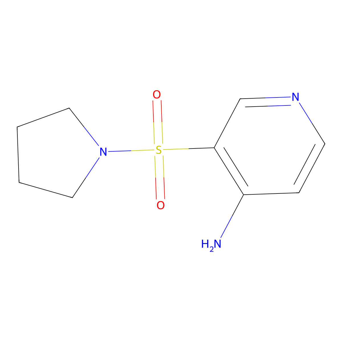 3-(Pyrrolidin-1-ylsulfonyl)pyridin-4-amine molecular structure, CAS 1344309-55-2
