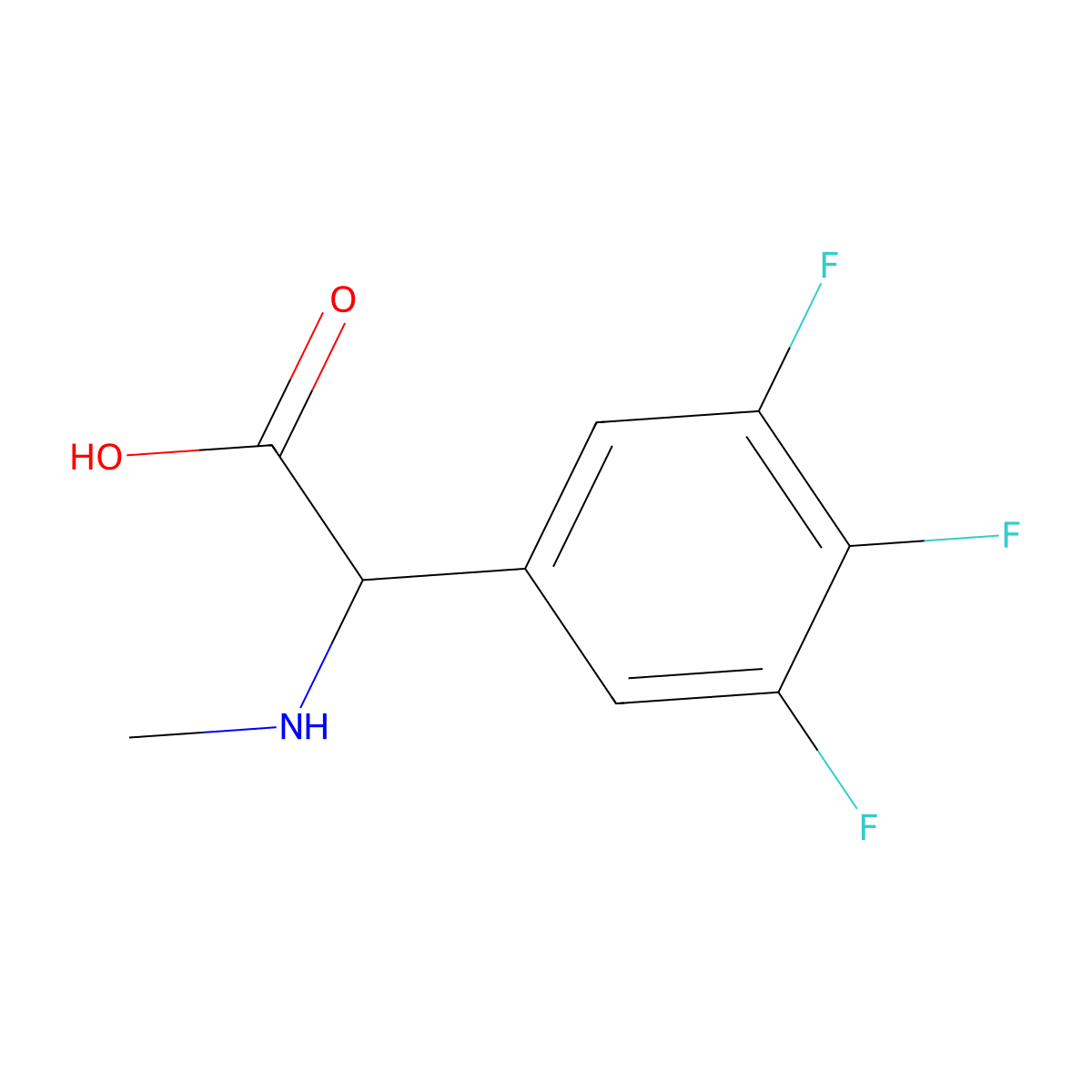 2-(Methylamino)-2-(3,4,5-trifluorophenyl)acetic acid molecular structure, CAS 1344310-34-4