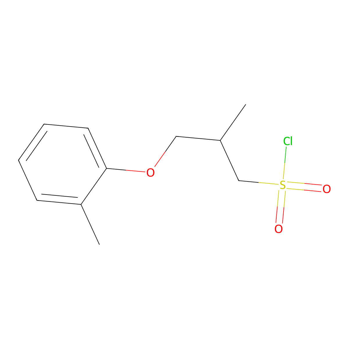 2-Methyl-3-(o-tolyloxy)propane-1-sulfonyl chloride molecular structure, CAS 1344310-47-9