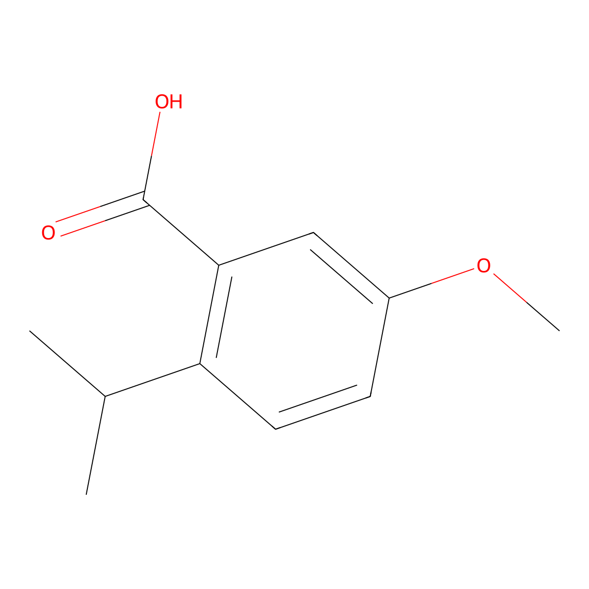 2-Isopropyl-5-methoxybenzoic acid molecular structure, CAS 1344312-66-8
