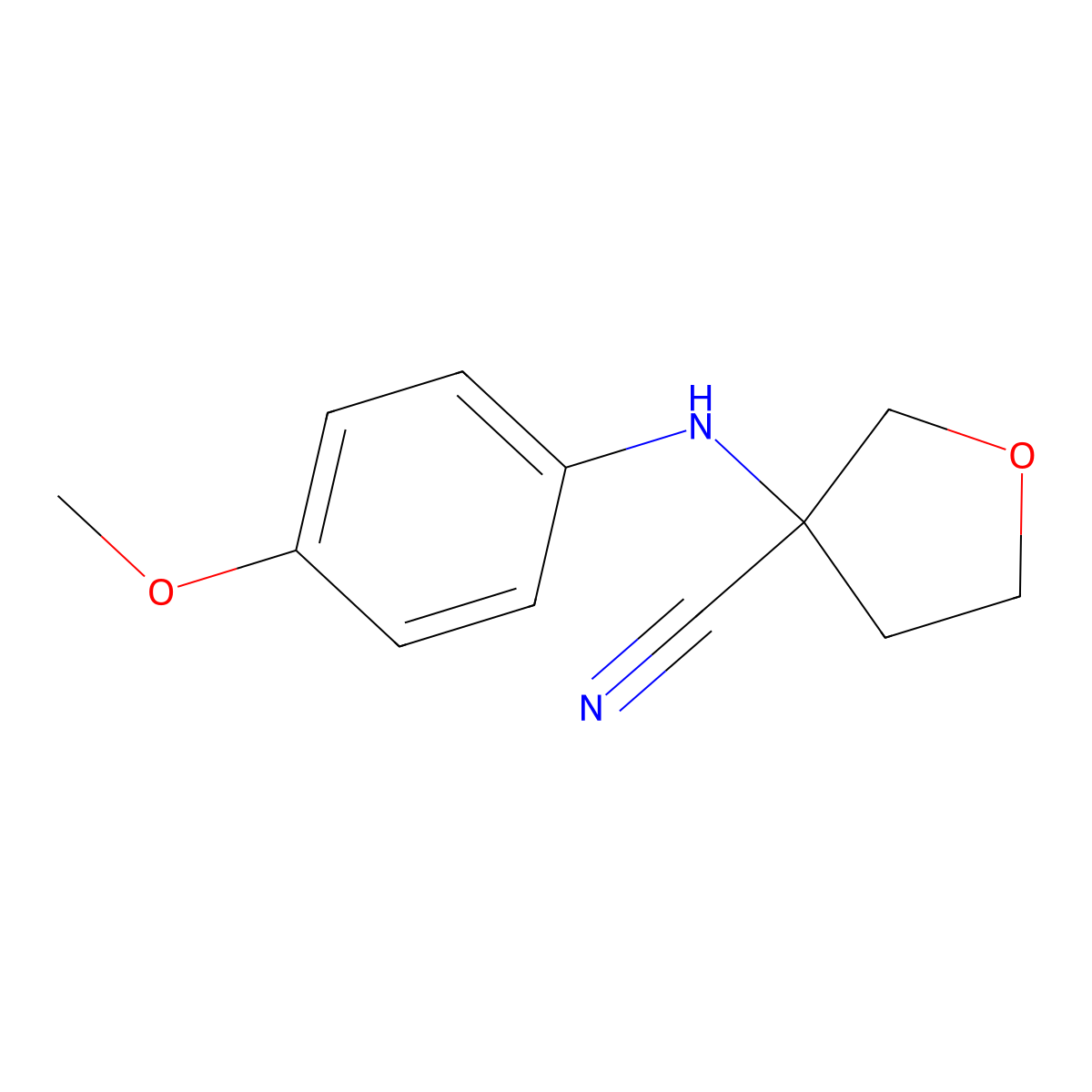 3-[(4-Methoxyphenyl)amino]oxolane-3-carbonitrile molecular structure, CAS 1344313-62-7
