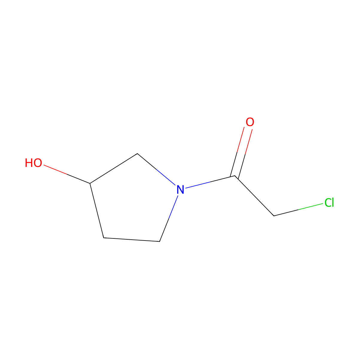 2-Chloro-1-(3-hydroxypyrrolidin-1-yl)ethan-1-one molecular structure, CAS 1344314-23-3