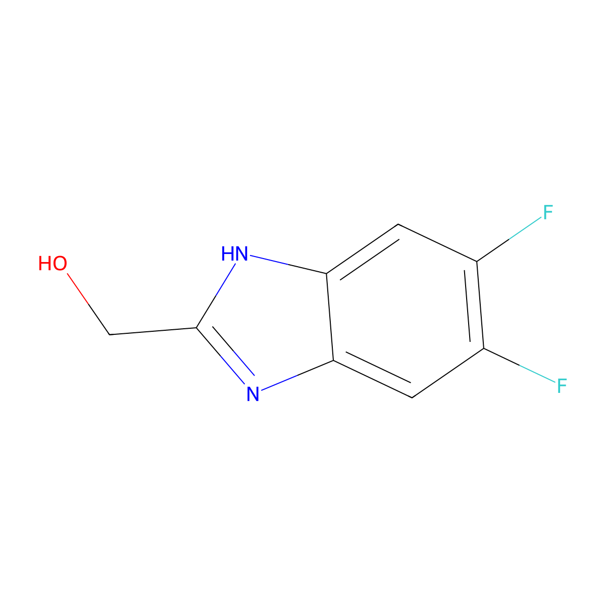 5,6-Difluoro-2-(hydroxymethyl)-benzimidazole molecular structure, CAS 1344314-81-3