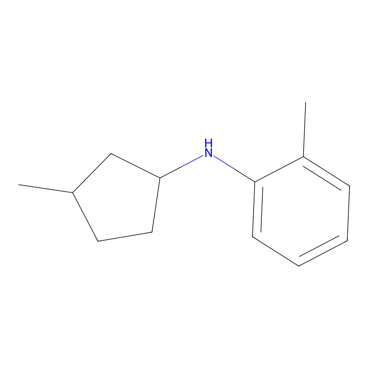 2-methyl-N-(3-methylcyclopentyl)aniline molecular structure, CAS 1344317-15-2