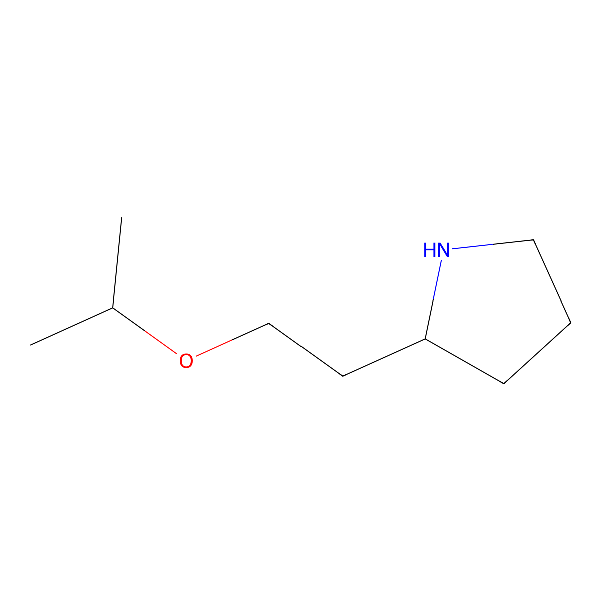 2-[2-(Propan-2-yloxy)ethyl]pyrrolidine molecular structure, CAS 1344319-24-9
