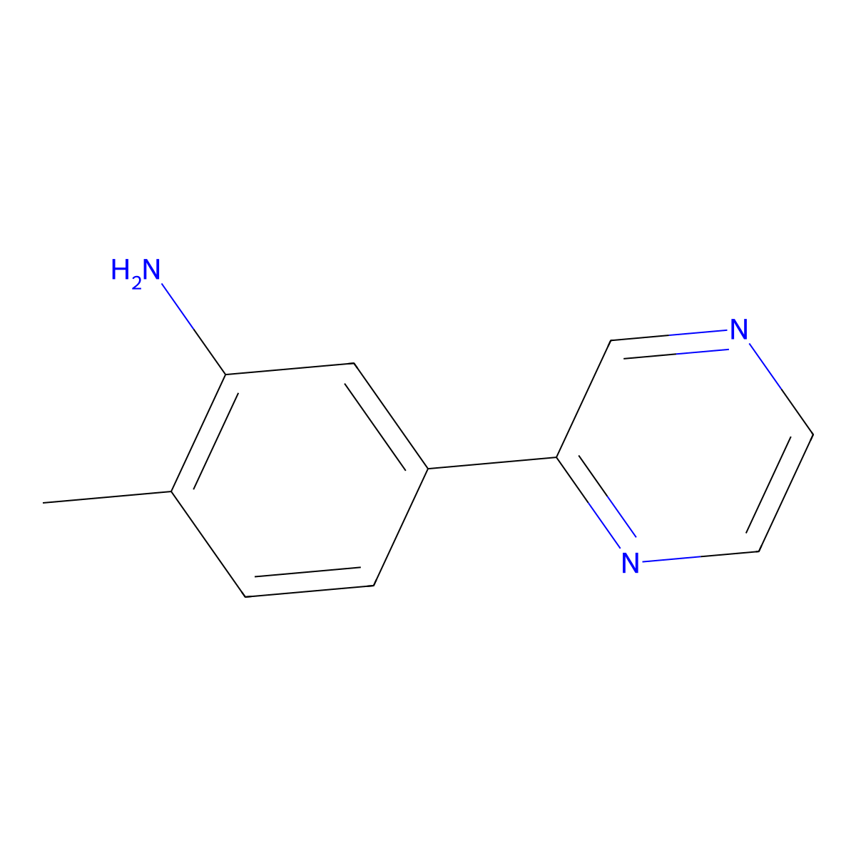 2-Methyl-5-(pyrazin-2-yl)aniline molecular structure, CAS 1344321-00-1