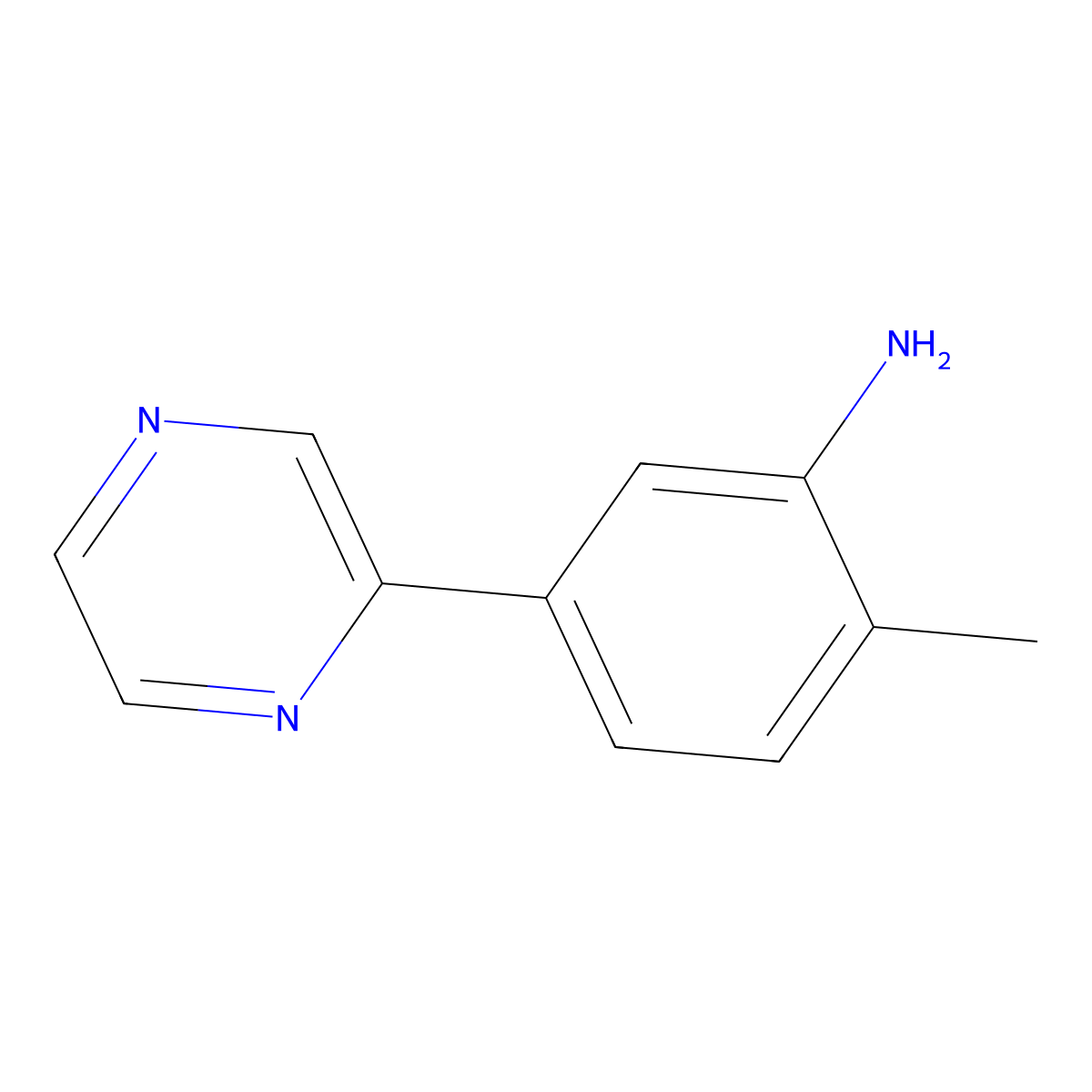 2-Methyl-5-(pyrazin-2-yl)aniline molecular structure, CAS 1344321-00-1
