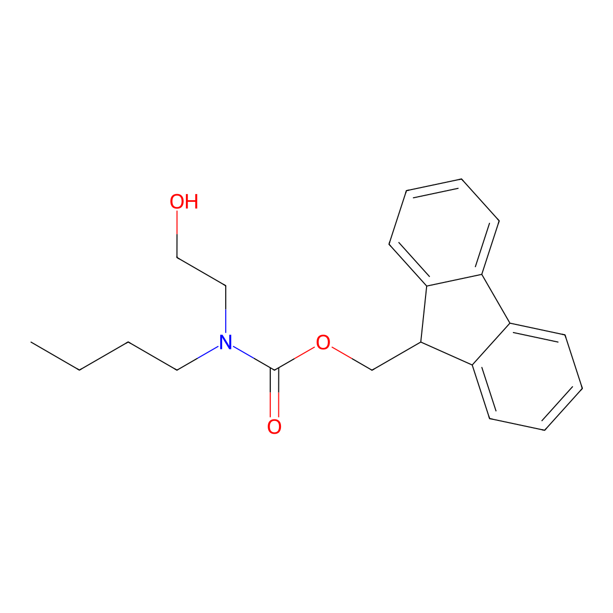(9H-fluoren-9-yl)methyl N-butyl-N-(2-hydroxyethyl)carbamate molecular structure, CAS 1344323-36-9
