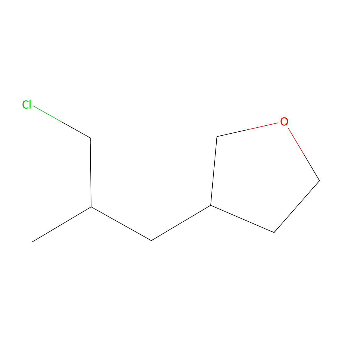 3-(3-Chloro-2-methylpropyl)oxolane molecular structure, CAS 1344323-63-2