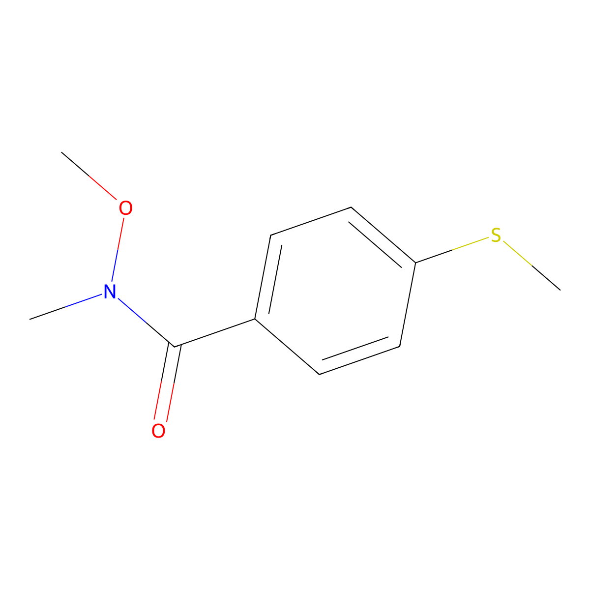 N-methoxy-N-methyl-4-(methylthio)benzamide molecular structure, CAS 1344323-75-6