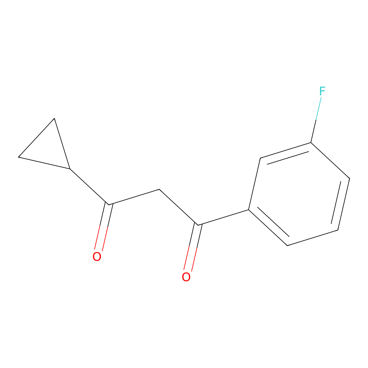 1-Cyclopropyl-3-(3-fluorophenyl)propane-1,3-dione molecular structure, CAS 1344324-12-4