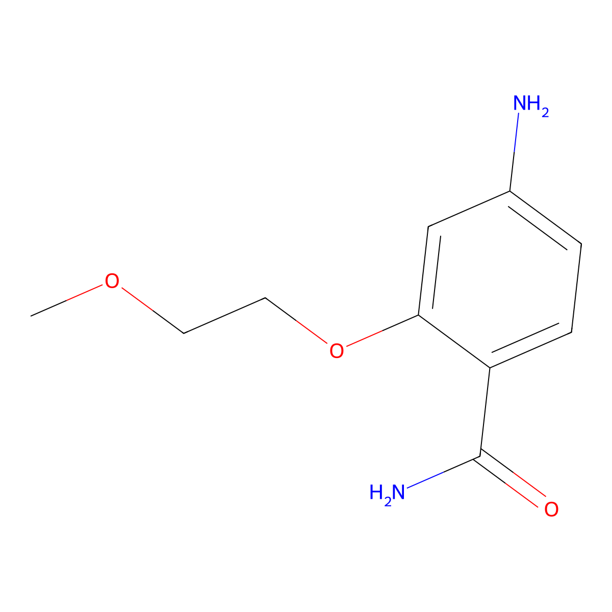 4-Amino-2-(2-methoxy-ethoxy)-benzamide molecular structure, CAS 1344327-43-0