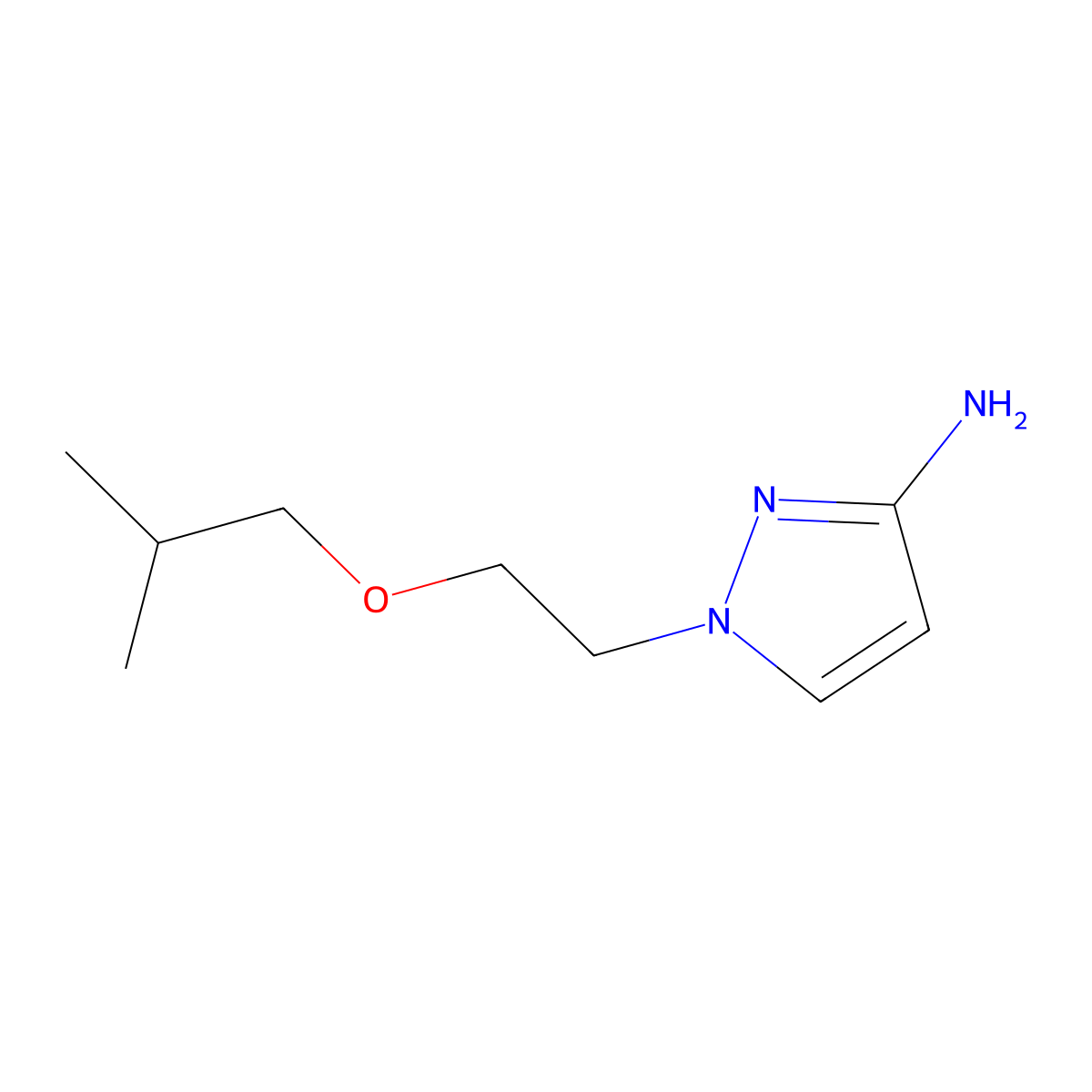 1-(2-Isobutoxyethyl)-1h-pyrazol-3-amine molecular structure, CAS 1344328-72-8