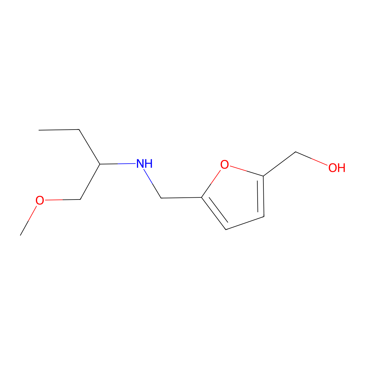 (5-{[(1-Methoxybutan-2-yl)amino]methyl}furan-2-yl)methanol molecular structure, CAS 1344330-53-5