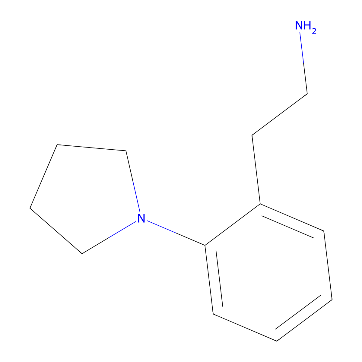 2-(2-(Pyrrolidin-1-yl)phenyl)ethan-1-amine molecular structure, CAS 1344330-78-4