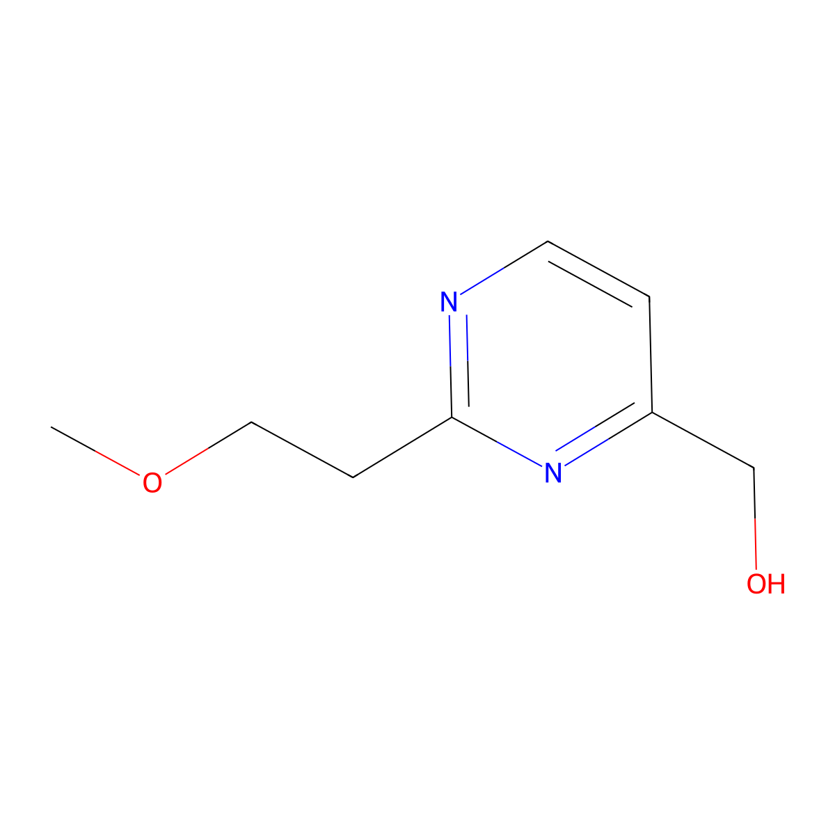 (2-(2-Methoxyethyl)pyrimidin-4-yl)methanol molecular structure, CAS 1344331-84-5
