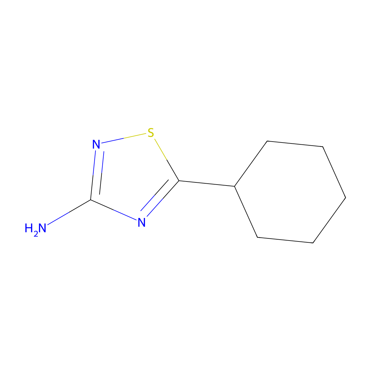 5-Cyclohexyl-1,2,4-thiadiazol-3-amine molecular structure, CAS 1344332-83-7