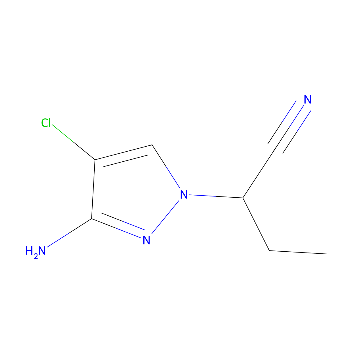 2-(3-Amino-4-chloro-1H-pyrazol-1-YL)butanenitrile molecular structure, CAS 1344333-49-8