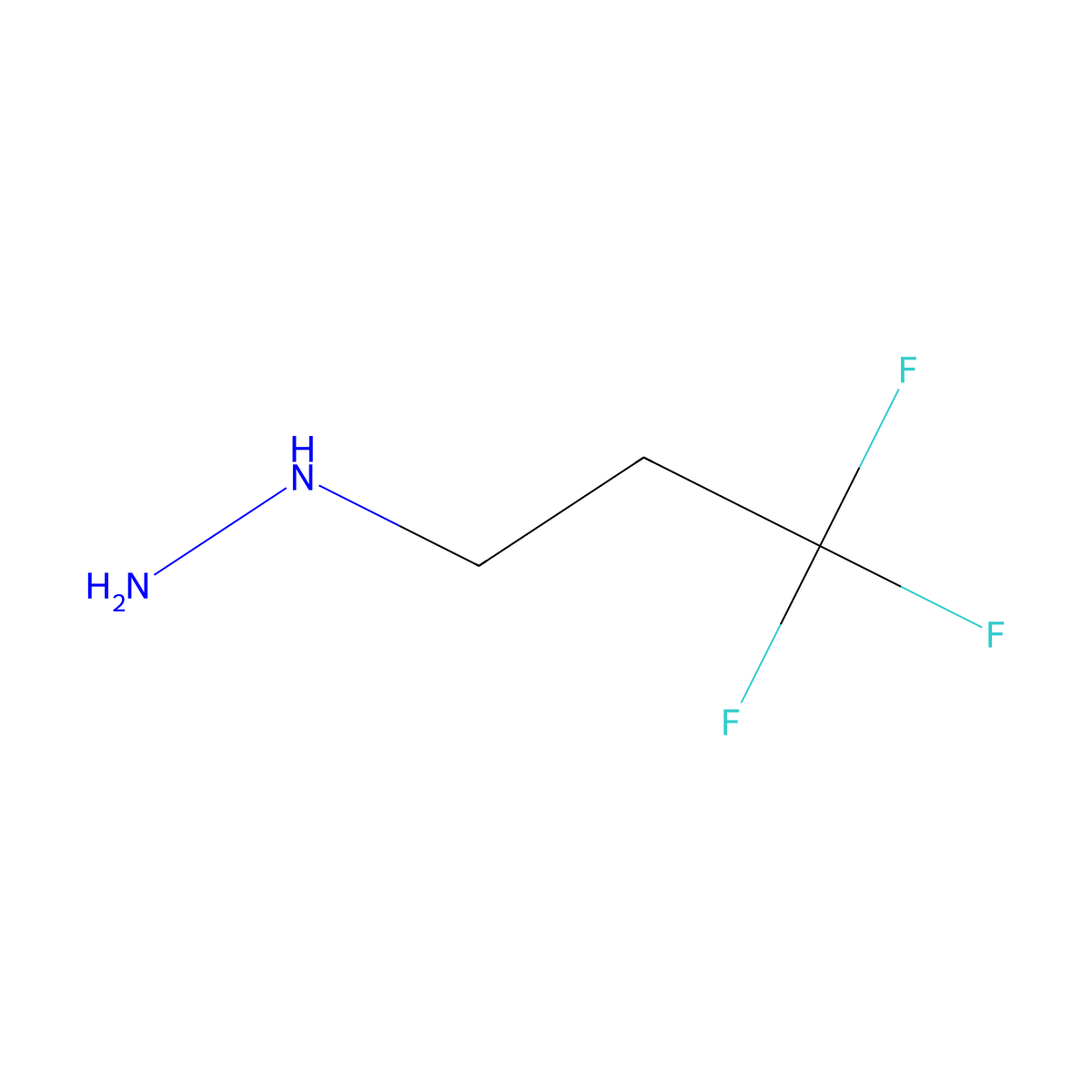 (3,3,3-Trifluoropropyl)hydrazine molecular structure, CAS 1344334-40-2