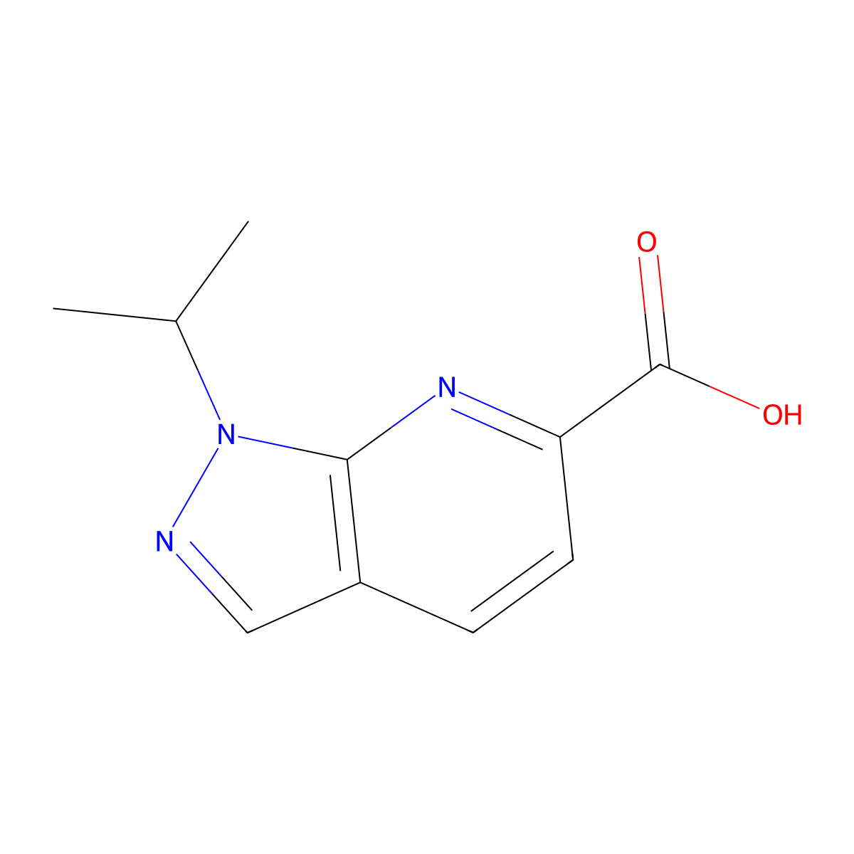 1-Isopropyl-1H-pyrazolo[3,4-b]pyridine-6-carboxylic acid molecular structure, CAS 1344334-48-0