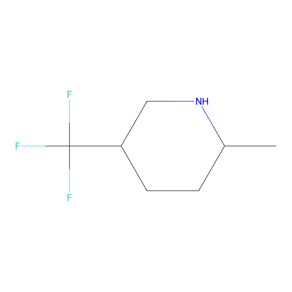 2-Methyl-5-(trifluoromethyl)piperidine molecular structure, CAS 1344335-43-8