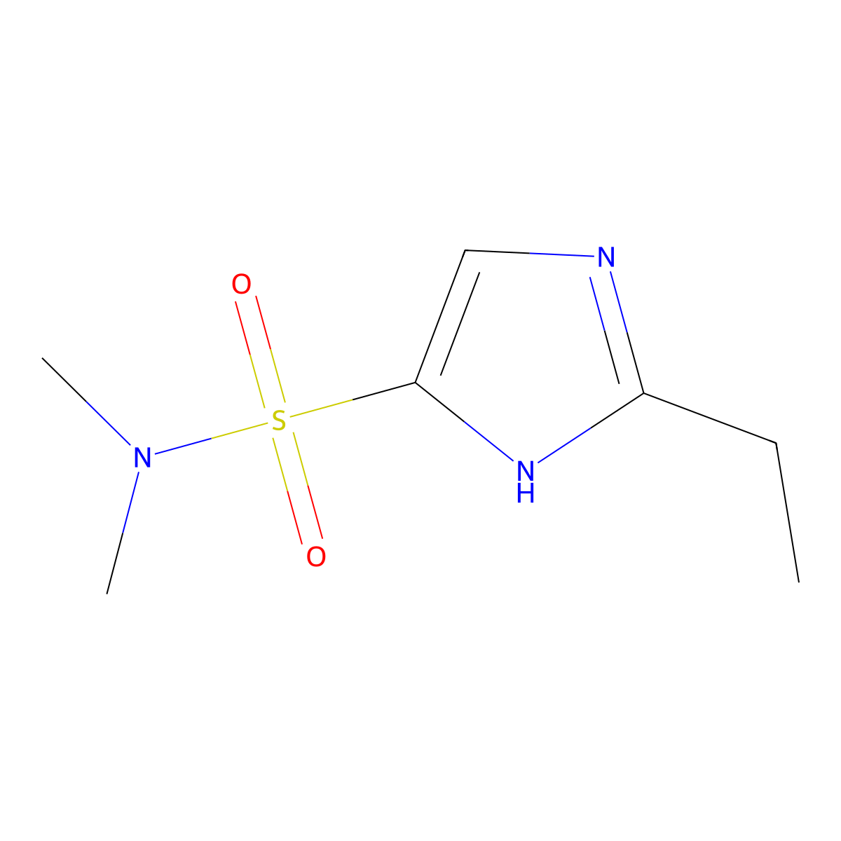 2-ethyl-N,N-dimethyl-1H-imidazole-4-sulfonamide molecular structure, CAS 1344336-65-7
