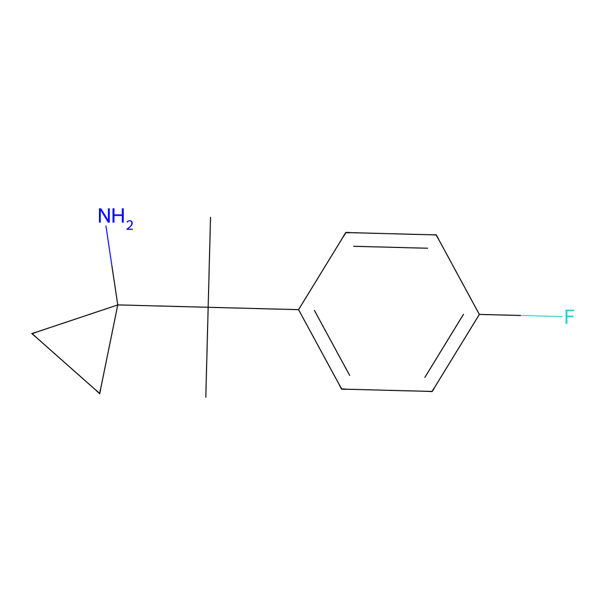 1-[2-(4-Fluorophenyl)propan-2-yl]cyclopropan-1-amine molecular structure, CAS 1344337-84-3
