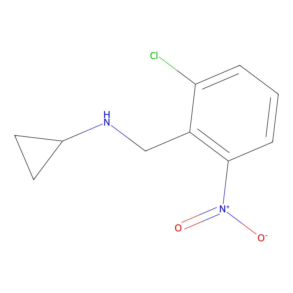 N-[(2-chloro-6-nitrophenyl)methyl]cyclopropanamine molecular structure, CAS 1344338-12-0