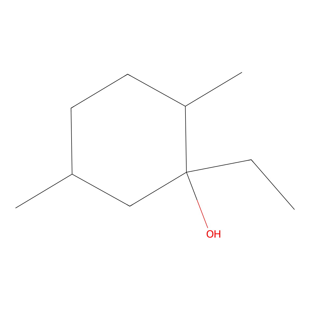 1-Ethyl-2,5-dimethylcyclohexan-1-ol molecular structure, CAS 1344341-04-3