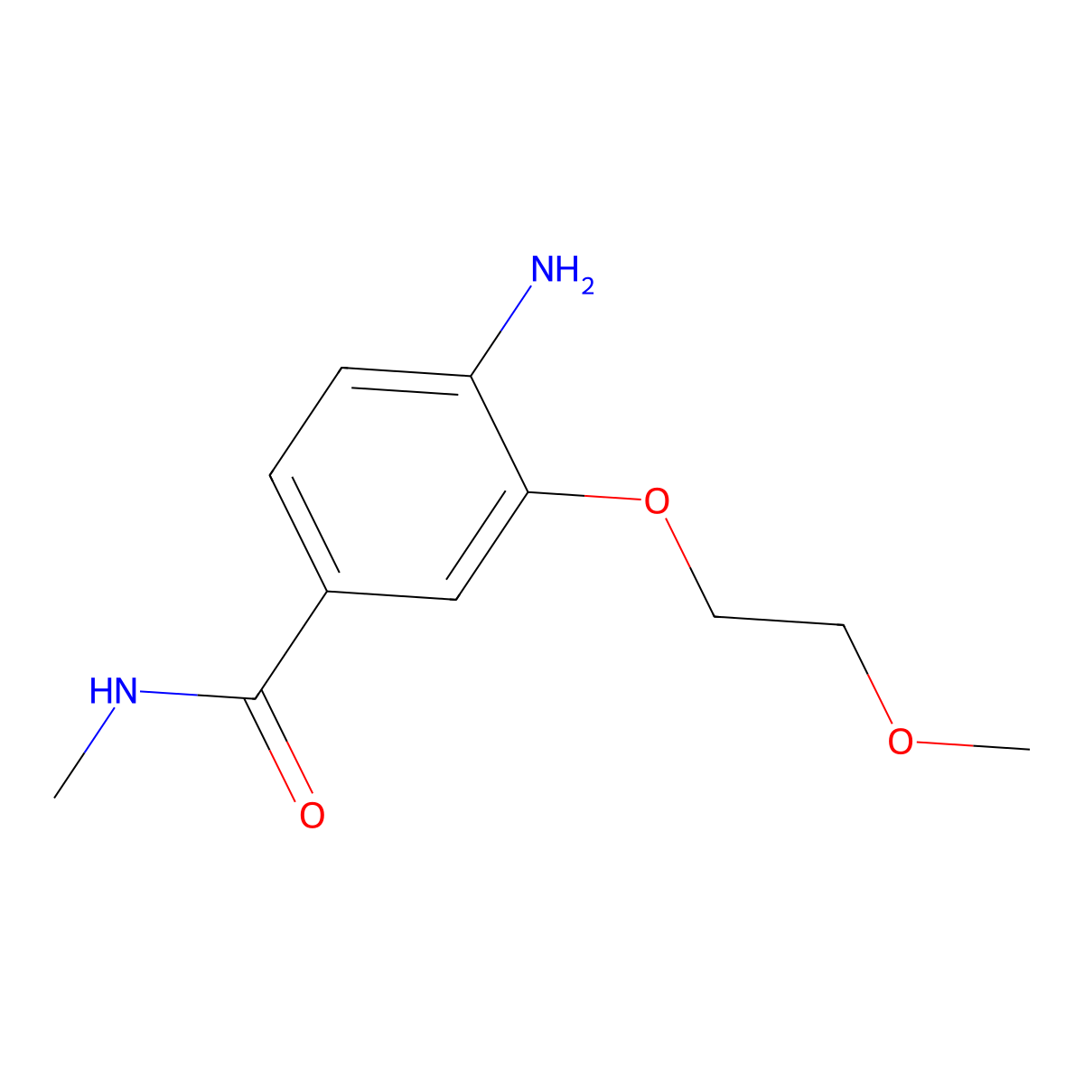 4-amino-3-(2-methoxyethoxy)-N-methylbenzamide molecular structure, CAS 1344343-98-1