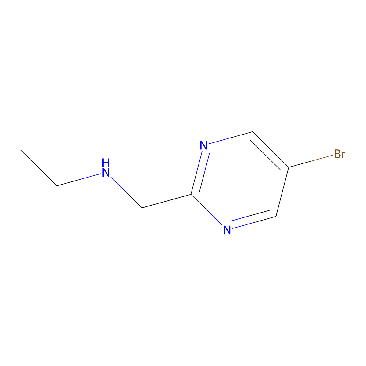 [(5-Bromopyrimidin-2-yl)methyl](ethyl)amine molecular structure, CAS 1344346-75-3